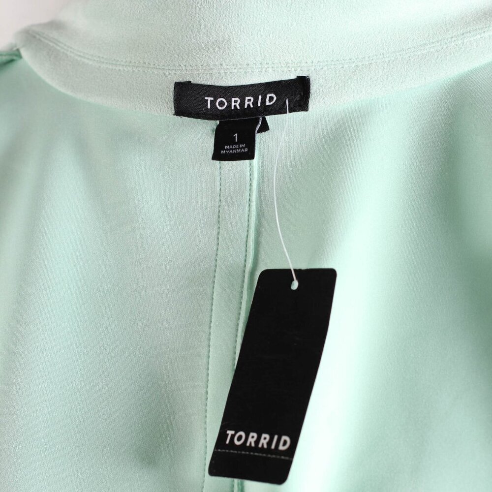 Torrid Mint Green Minimalist Longline Coat - NWT - Size 1 - Picture 5 of 8
